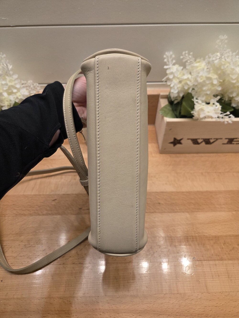Coach Vintage Legacy Demi Crossbody Ivory Bone 9154 Brass Turnlock Small Bag 90s - Picture 5 of 10